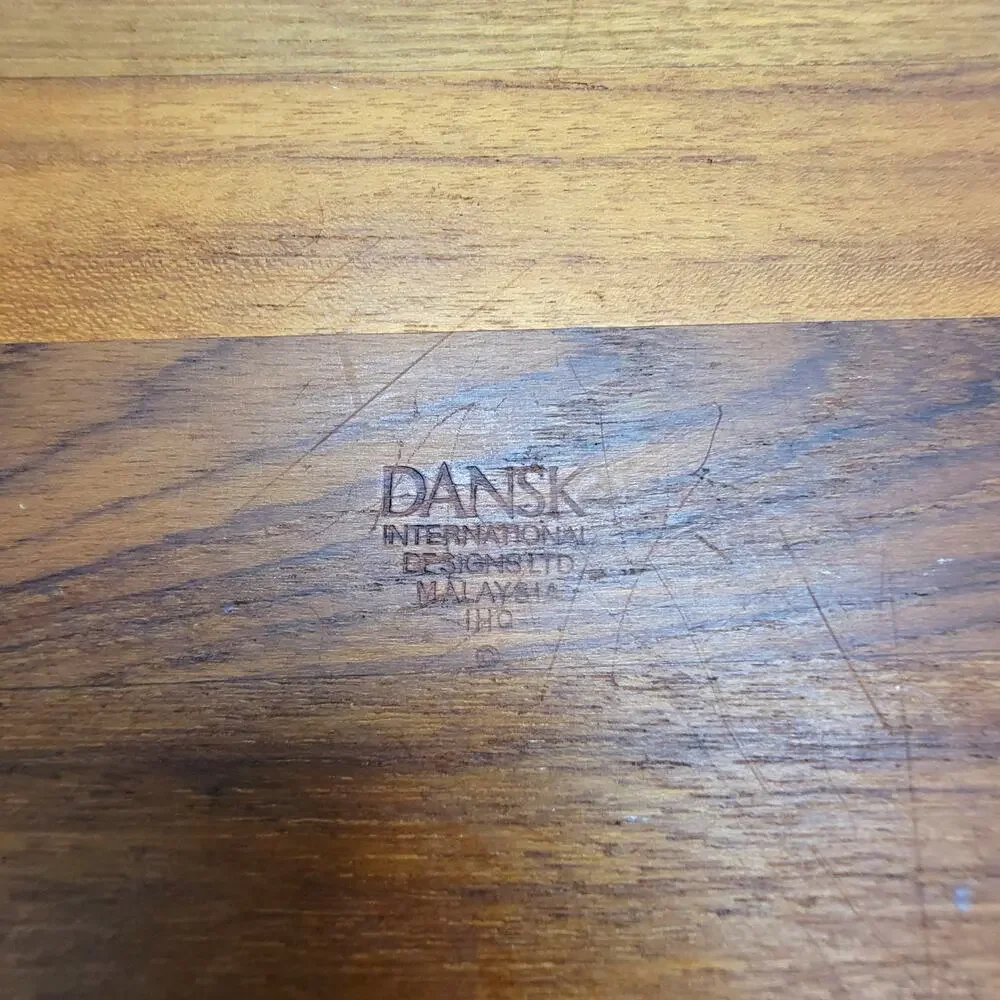 Vintage Dansk IHQ Teak Bread Cutting Board Trivet Slotted Crumb Catcher MCM